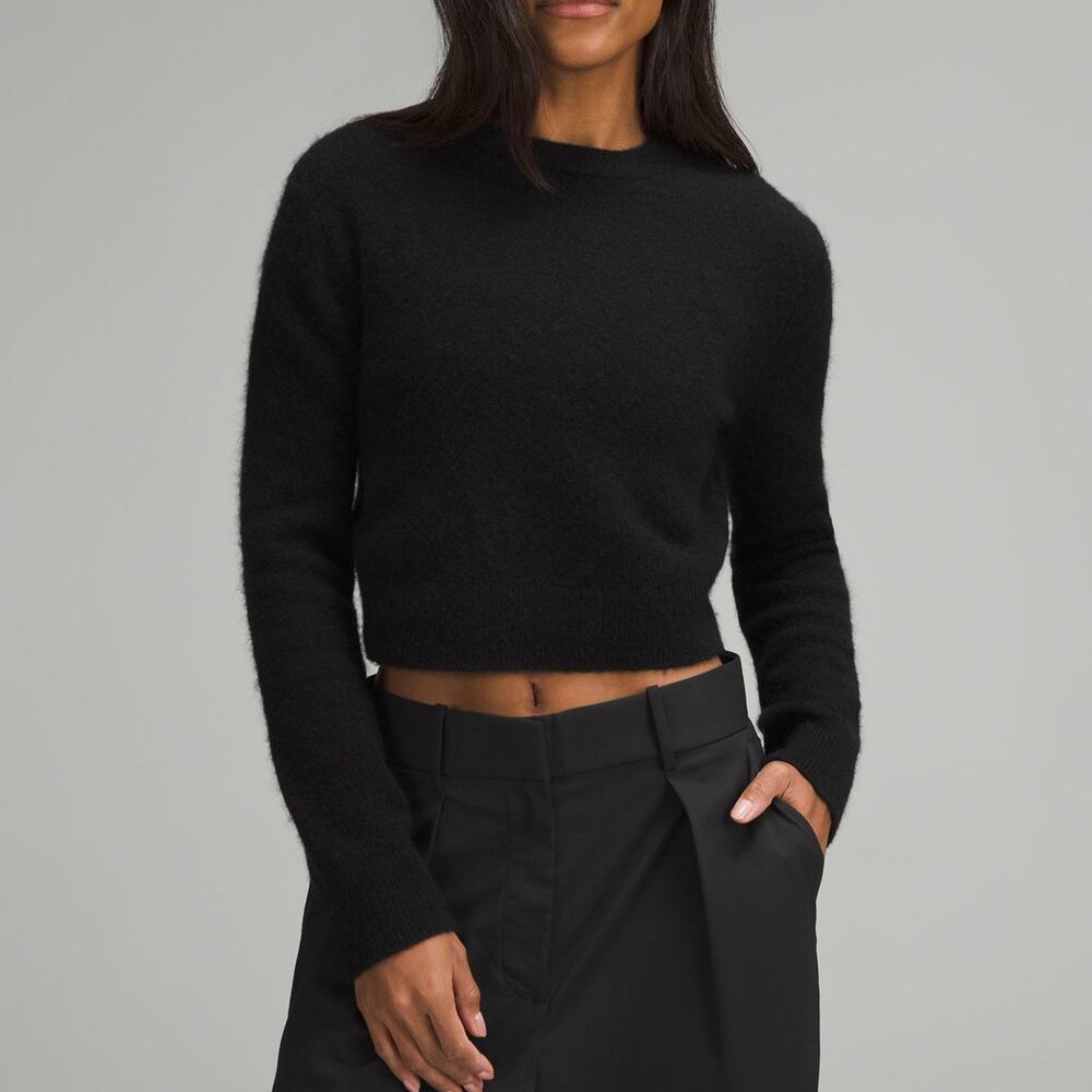 Women’s Lululemon Wool Alpaca Blend Black Pull Over Sweater Size Small (0971)